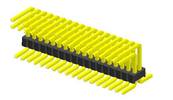 1,27 mm-es speciális csapfejléc kétsoros SMT