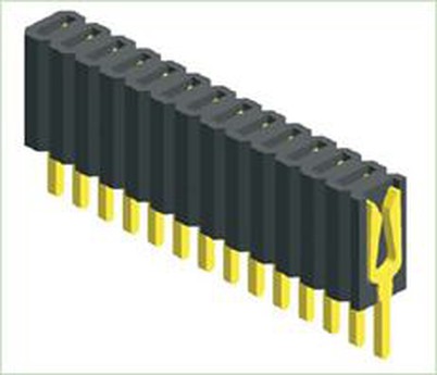 1,27 mm-es egysoros, egyenes típusú anya csatlakozó