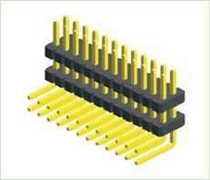 1.27x2.54mm pitch kétsoros dupla műanyag szögtípus