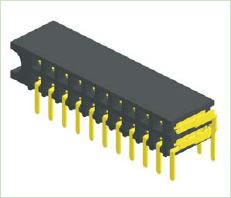 2,54 mm-es női fejléc kétsoros szögű oldalsó bemenetH:5,9